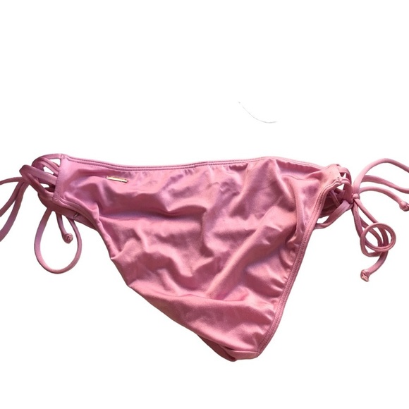 3/$15 Victoria’s Secret pink satin tie string bikini bottom - Picture 2 of 9